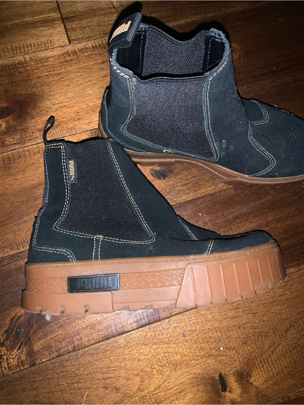 Puma Men’s Black Chukka Boots with Brown Platform Sole